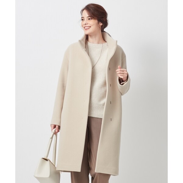 中村アンさん着用】ダブルクロスベロアスタンドカラー コート（番号