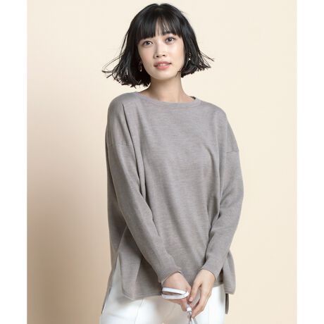 洗える】キャッシュフィールウール ボートネック ニット | 23区(23KU 