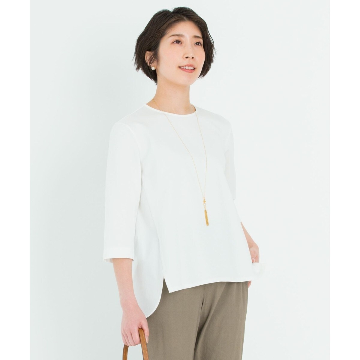 【20日削除最終値下げ済み】23区コットンツイルジャージー フレア プルオーバー trim_ofcrs_item927b4598f87c11e