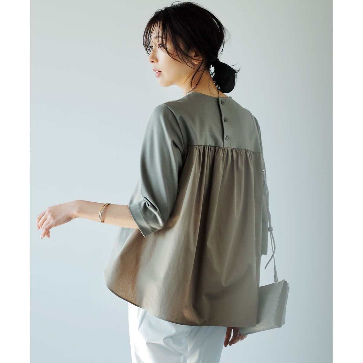 【20日削除最終値下げ済み】23区コットンツイルジャージー フレア プルオーバー trim_ofcrs_item927b4598f87c11e