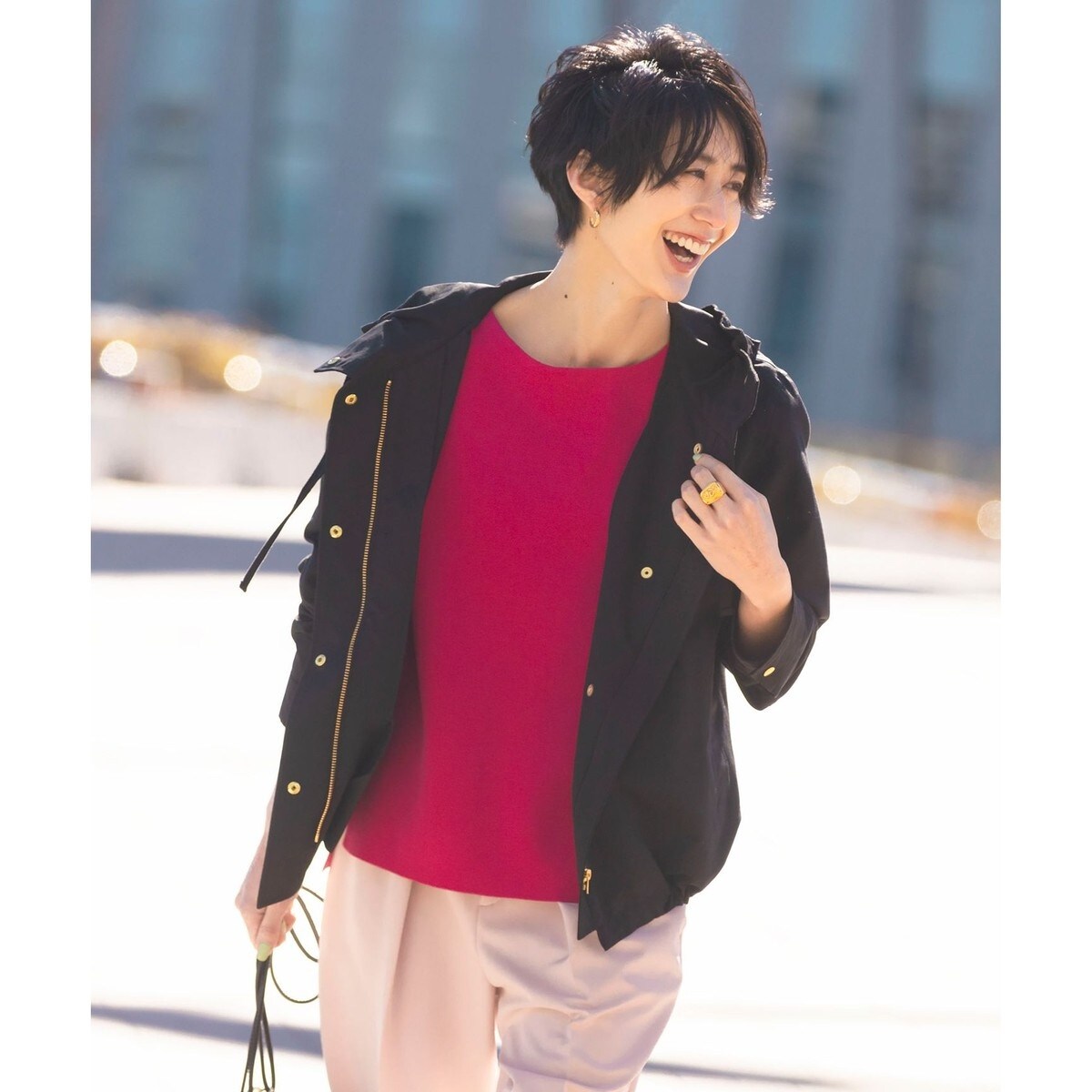 23区　ライトタッサー フーデットジャケット ¥27,940 ブラック系 ライトタッサー フーデットジャケット | 23区(23KU) | マルイ