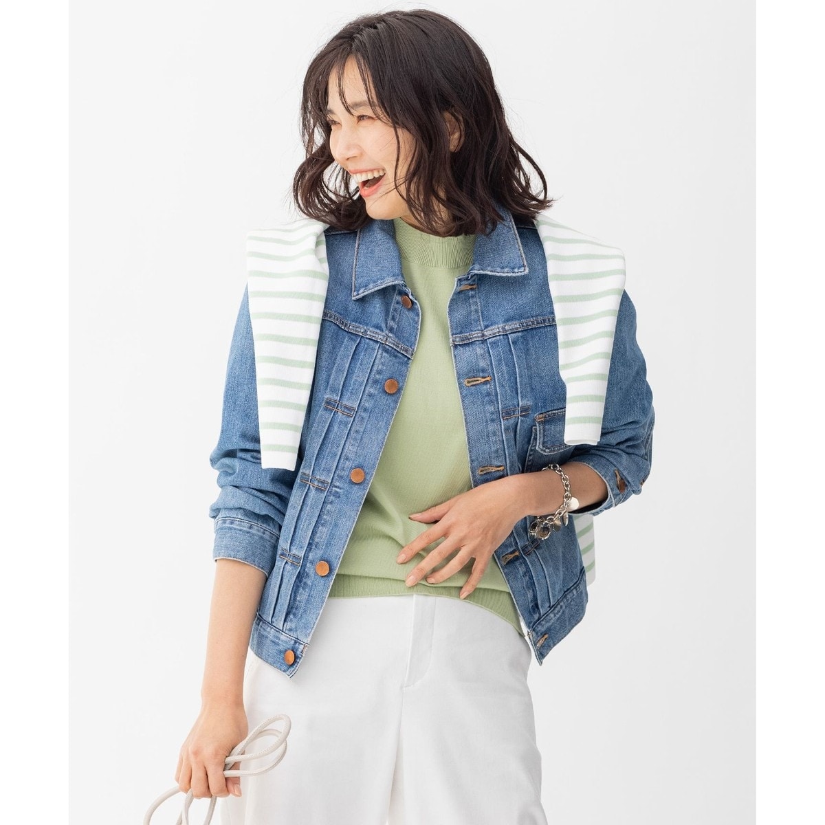 23区 ライトブルー デニムジャケット　ストレッチ 洗える】23区DENIM ストレッチ ジャケット / 23区