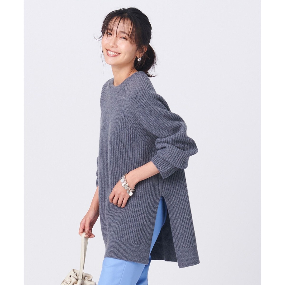 23区 - 23区 ウールカシミヤブレンドバルキー チュニック ニット ¥23,980 税込 ウールカシミヤブレンドバルキー チュニック ニット | 23区(23KU
