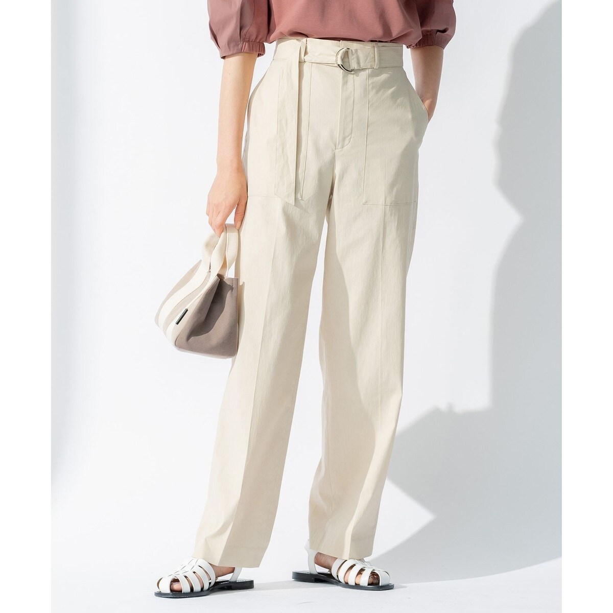 コットンリネンストレッチ ベイカー パンツ | 23区(23KU