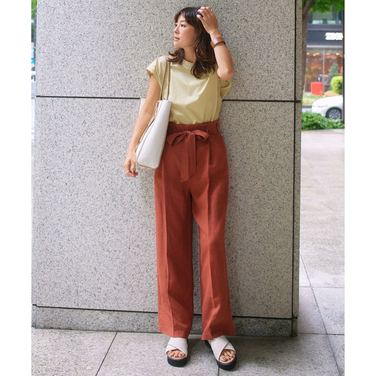 WEB/一部店舗限定】LIBECO THICK タックワイド パンツ | 23区(23KU