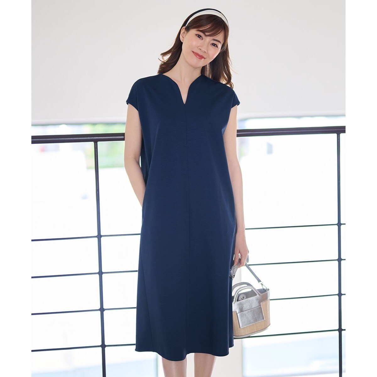 美品✨23区 【洗える】ロイヤルクールポンチ ベルト付き ワンピース 2XL相当 洗える】ロイヤルクールポンチ ベルト付き ワンピース | 23区