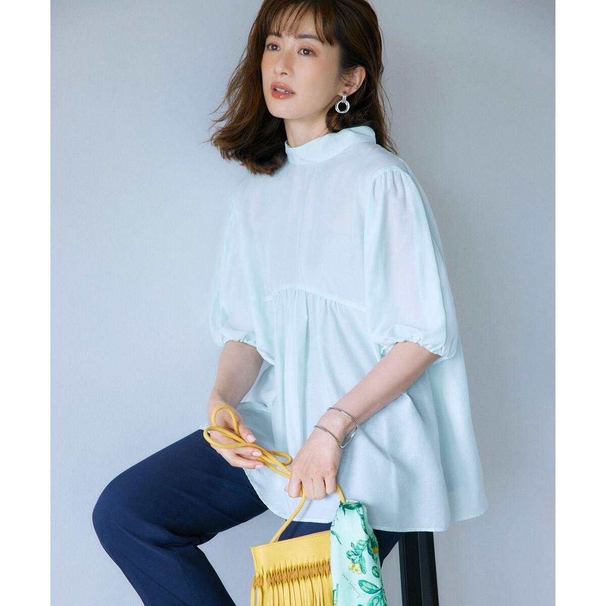 23区 - 23区　エアリーシフォン2WAYパフスリーブブラウス 楽天市場】【SALE／50%OFF】【WEB限定】エアリーシフォン 2WAY