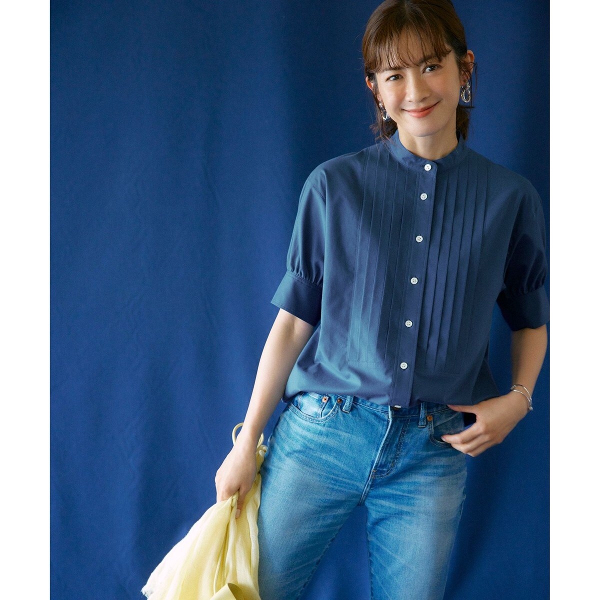 23区 S 【WEB限定】コットンローン ピンタック シャツ　日本製 23区 S 【WEB限定】コットンローン ピンタック シャツ 日本製