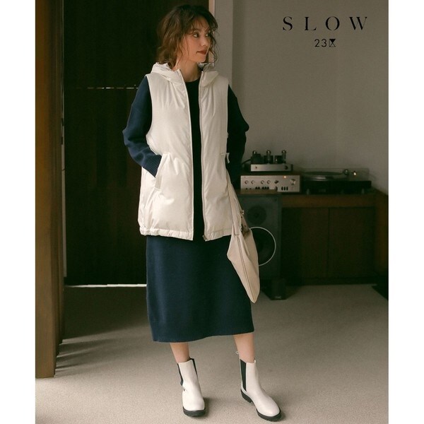 SLOW】ラムズウールナイロン ストレートワンピース | 23区(23KU