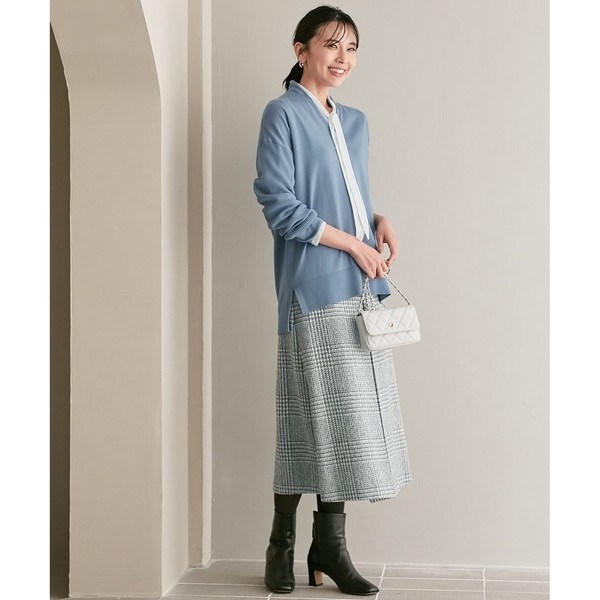 ツイードチェック フロントタックAラインスカート | 23区(23KU