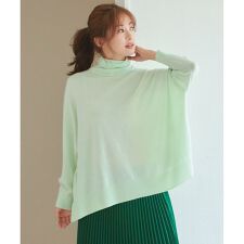 【洗える】ウールブレンド タートルネック ニット