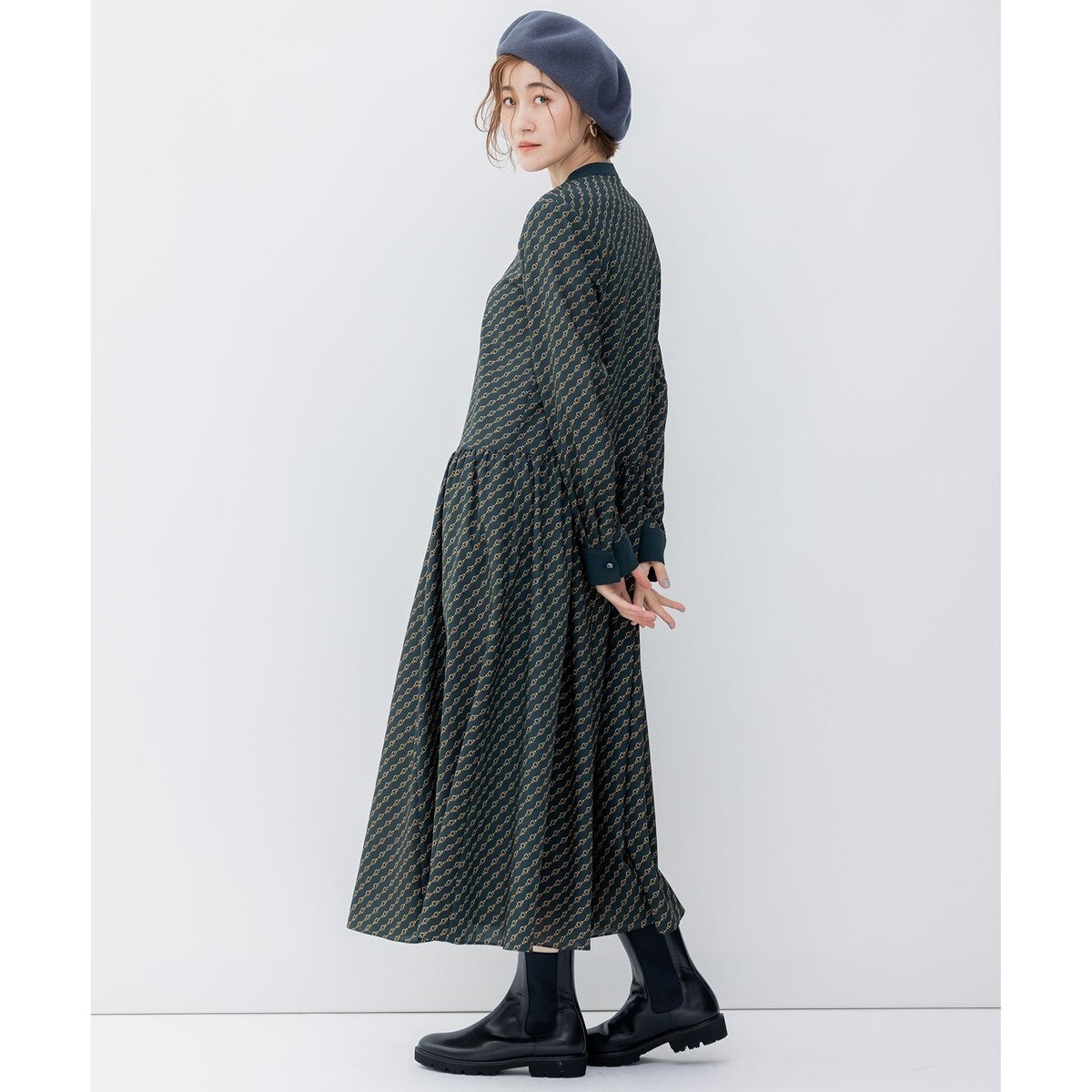 美品　23区　【洗える】Ratti チェーンモチーフ ワンピース　サイズ38 洗える】Ratti チェーンモチーフ ワンピース | 23区(23KU) | マルイ