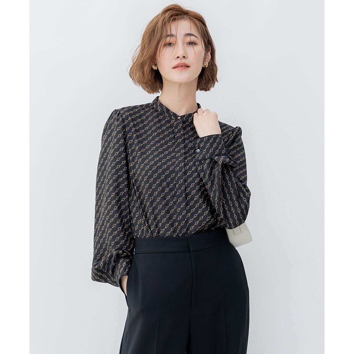 洗える】Ratti チェーンモチーフ ボウタイ ブラウス | 23区(23KU