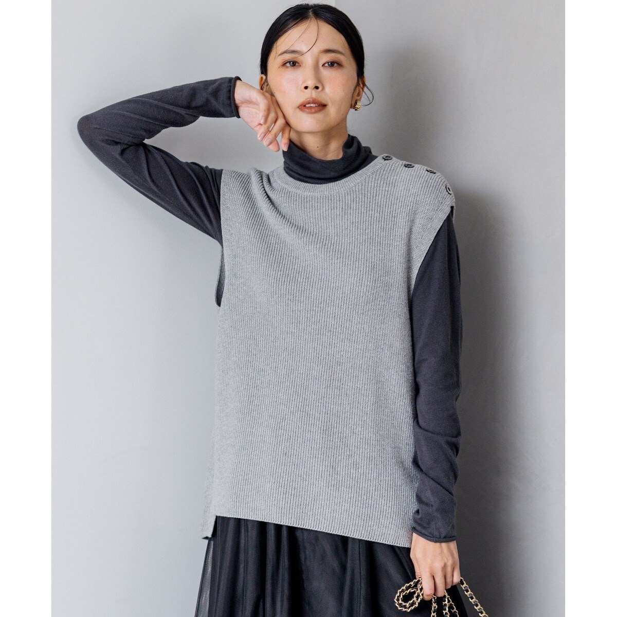 コットンカシミヤニットベスト 洗える】コットンカシミヤ ニットベスト | 23区(23KU) | マルイ