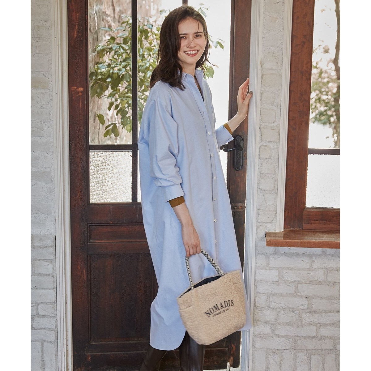 SLOW/一部店舗限定】コットンオックス シャツワンピース | 23区(23KU