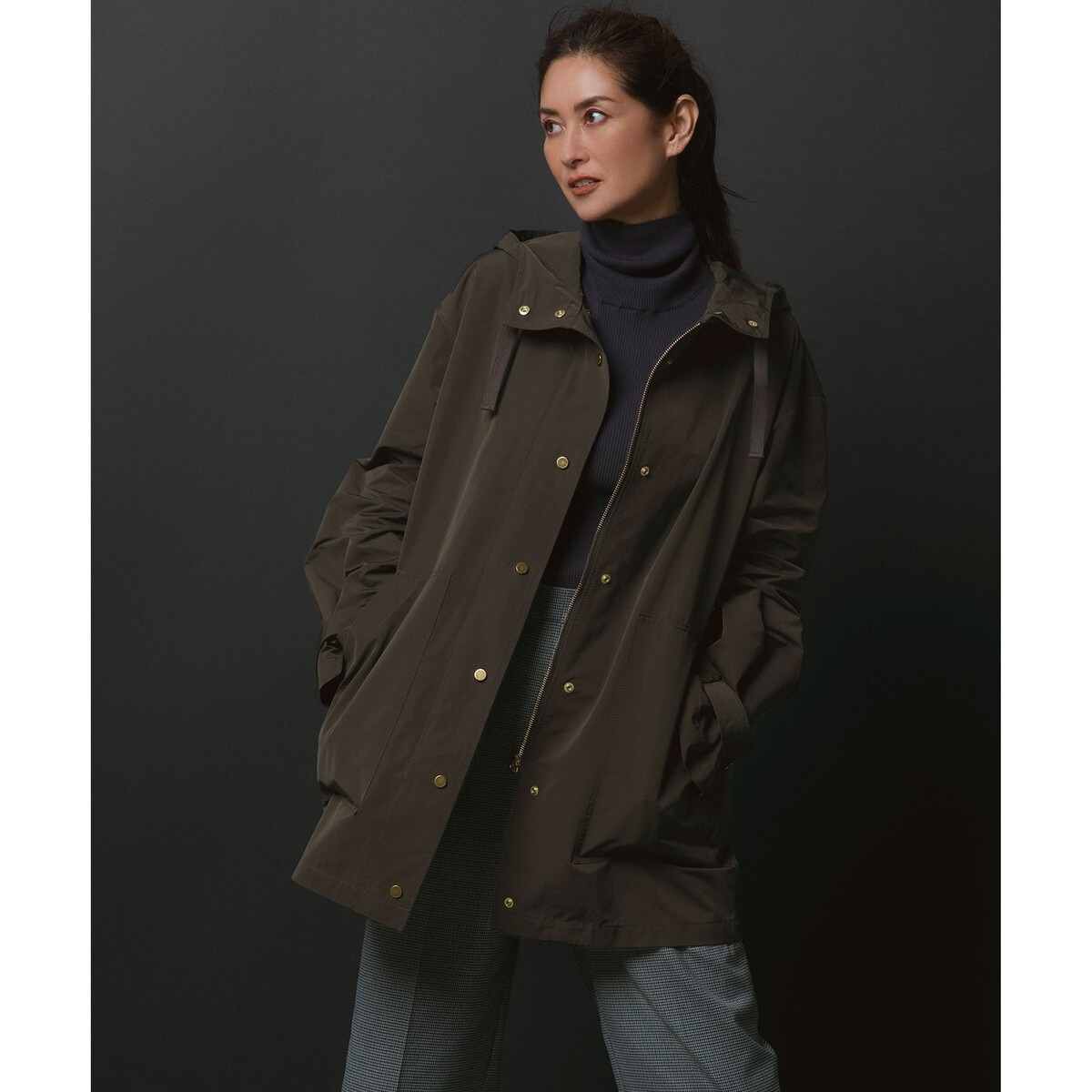 洗える/撥水加工】ブライトウェザークロス フーテッド アウター | 23区