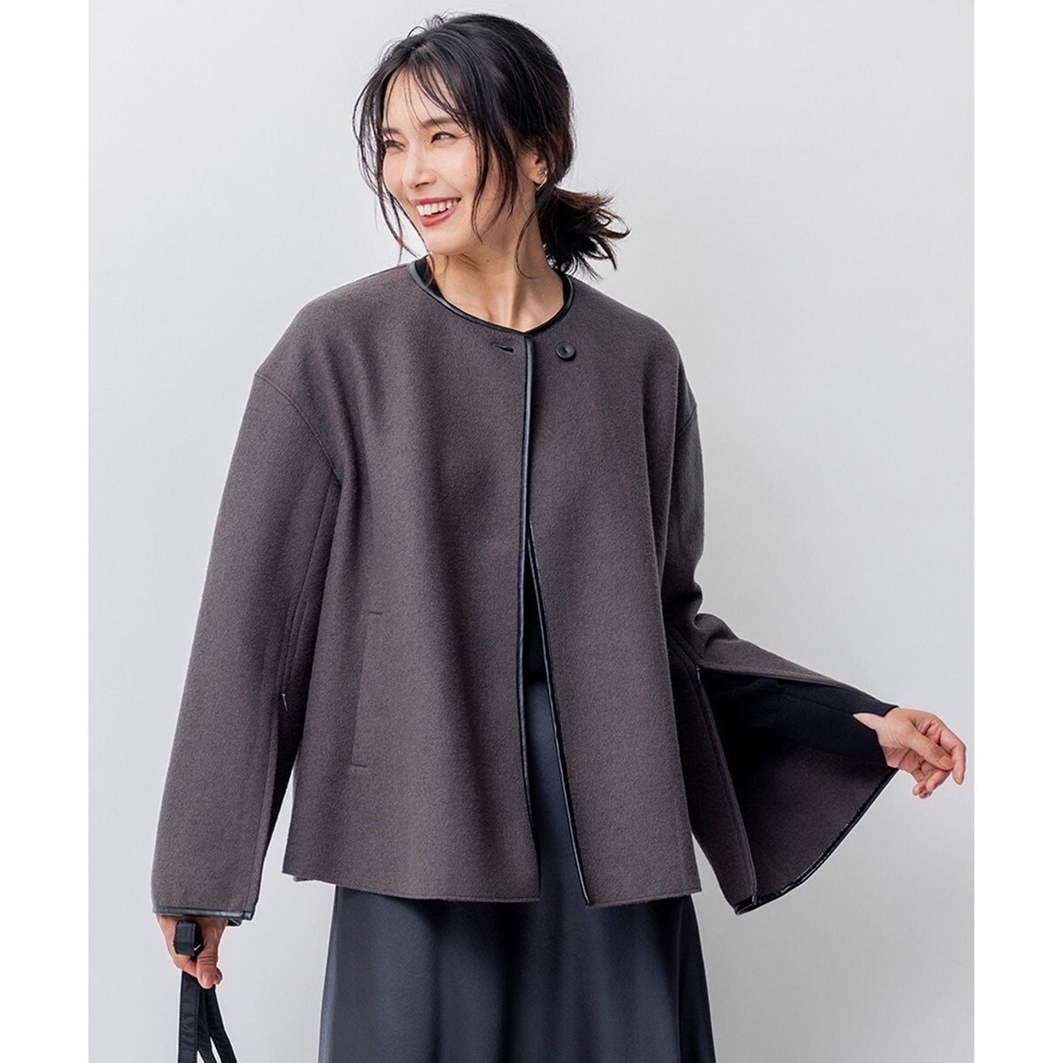 コンプレストパイル ノーカラー アウター | 23区(23KU) | マルイウェブ