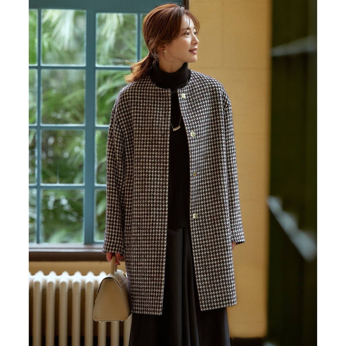 チェック ツイード ノーカラーコート | 23区(23KU) | マルイウェブチャネル