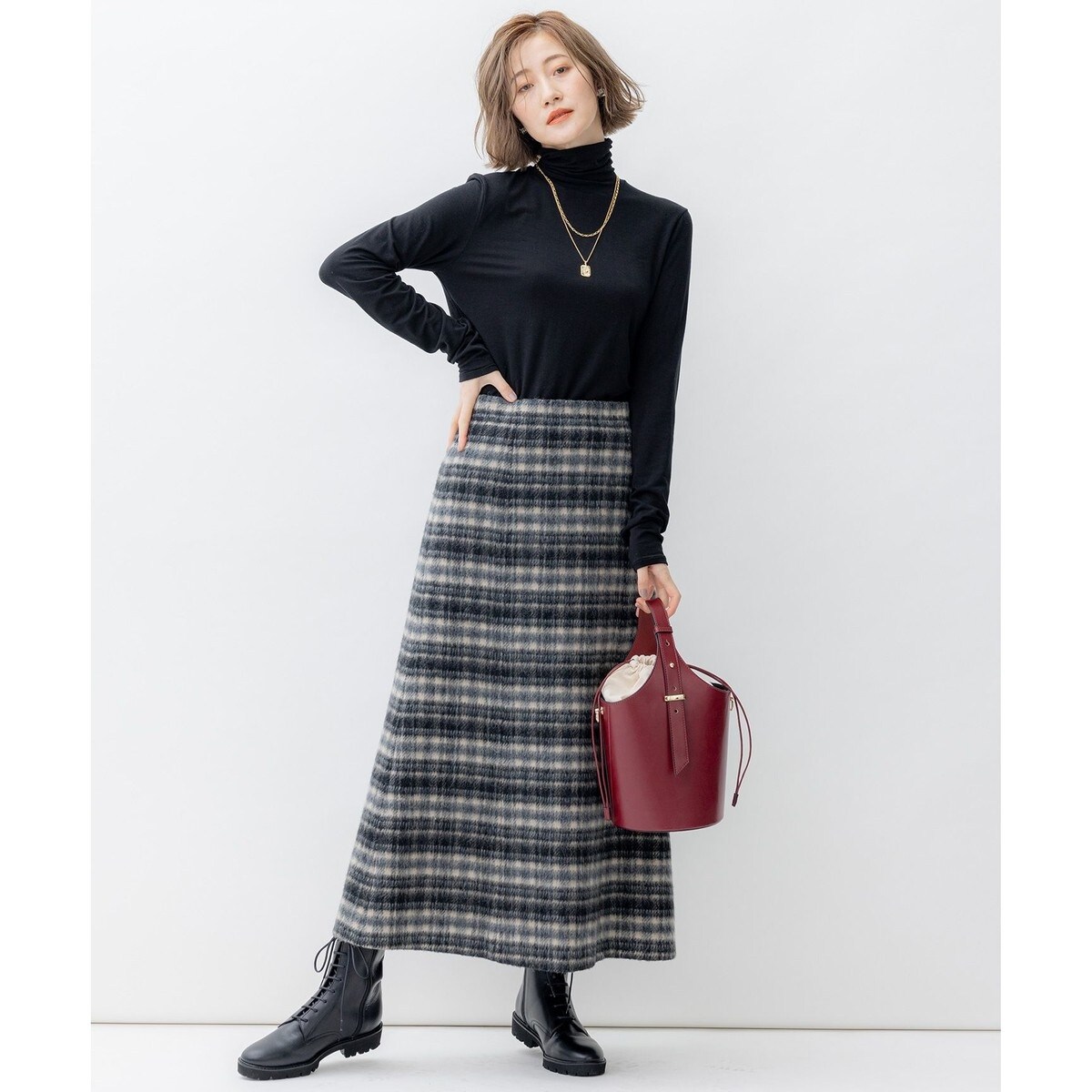 【23区】シャギーチェック スカート 23区｜シャギーチェック スカート | Rakuten Fashion(楽天
