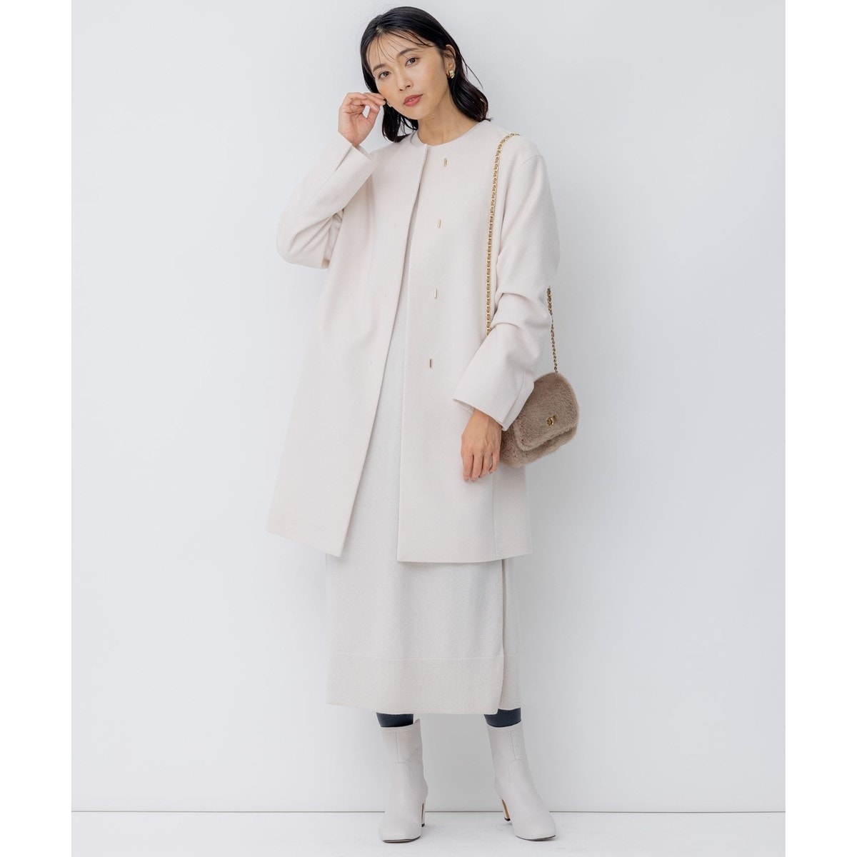 ウールカシミヤビーバー ノーカラー コート | 23区(23KU) | マルイ