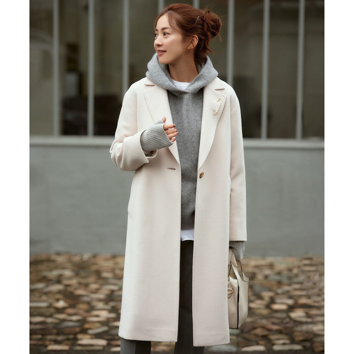 美品！【Burberry】 ウール ダブル チェスターコート 希少 Burberrys ウール カシミヤ ダブル チェスターコート ブラック