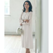 【セットアップ対応】トリアセダブルジョーゼット シフォンスリーブ ワンピース