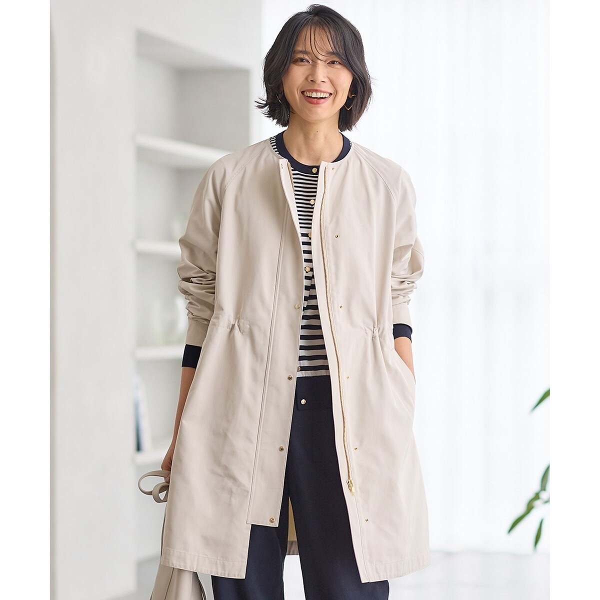 撥水加工】ライトツイル ノーカラーコート | 23区(23KU