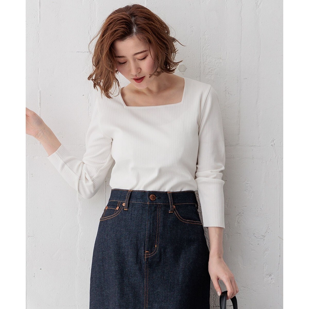 tシャツ 「SLOW/一部店舗限定」ランダムリブフライス フレンチスリーブ カットソー レディース 23区 tシャツ 「SLOW/一部店舗限定」ランダムリブフライス