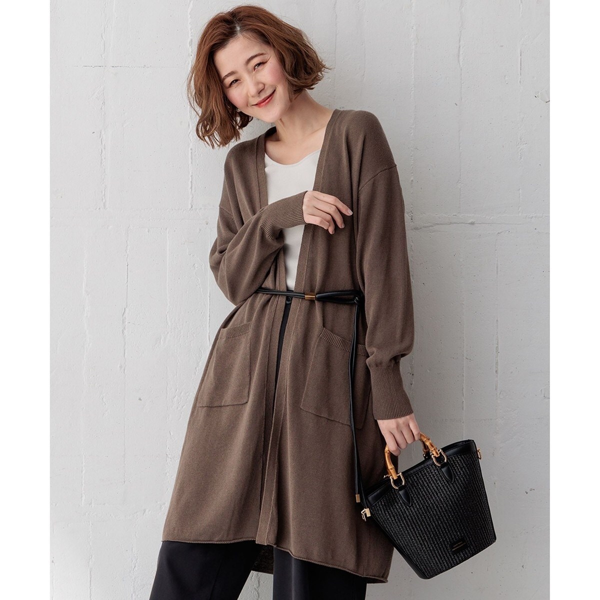 洗える】サステナブルウール バイカラー カーディガン | 23区(23KU