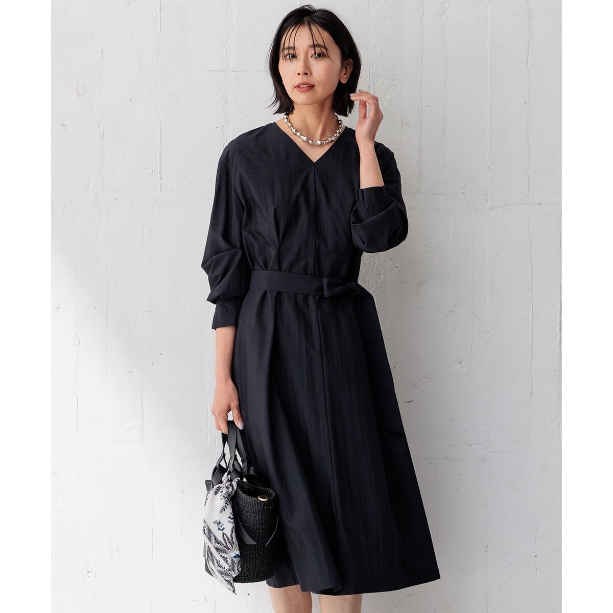 洗える】ヴィンテージライトタフタ タック ワンピース | 23区(23KU