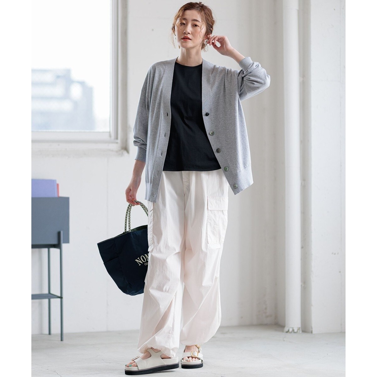 SLOW/好評につき新色追加】ミリタリーストレッチタフタ カーゴパンツ