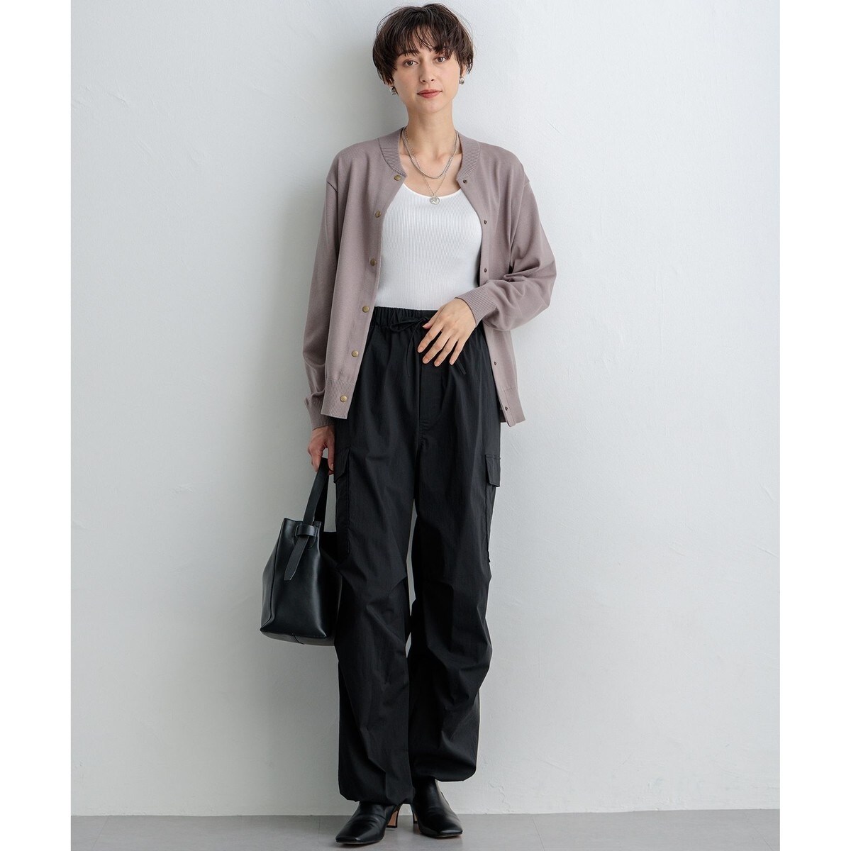 SLOW/好評につき新色追加】ミリタリーストレッチタフタ カーゴパンツ