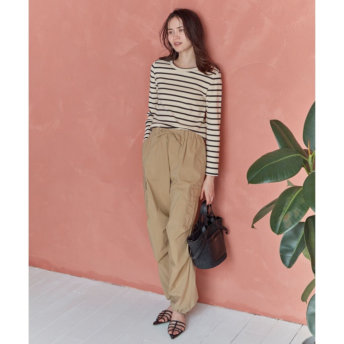 SLOW/好評につき新色追加】ミリタリーストレッチタフタ カーゴパンツ