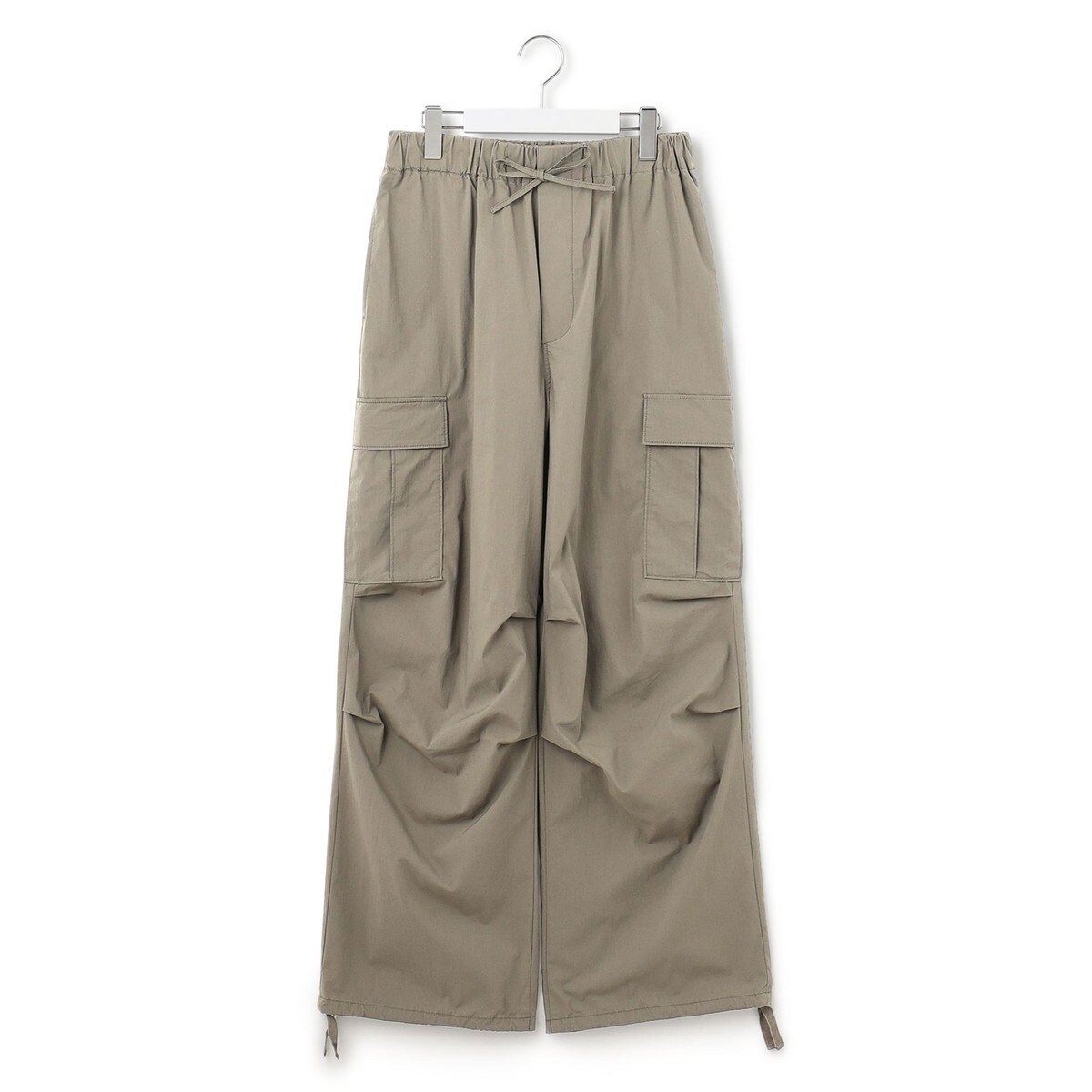 【SLOW】ミリタリーストレッチタフタ カーゴパンツ　黒 SLOW/好評につき新色追加】ミリタリーストレッチタフタ カーゴパンツ