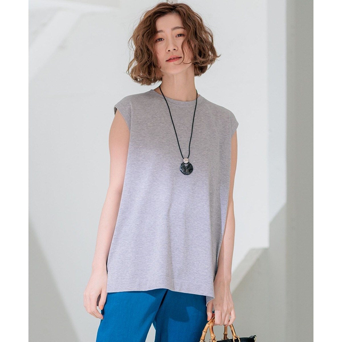 23区　クロスコンビパフスリーブニット　ネイビー 38 新品未使用 セール】 【ご好評につきカラー追加/洗える】クロスコンビ