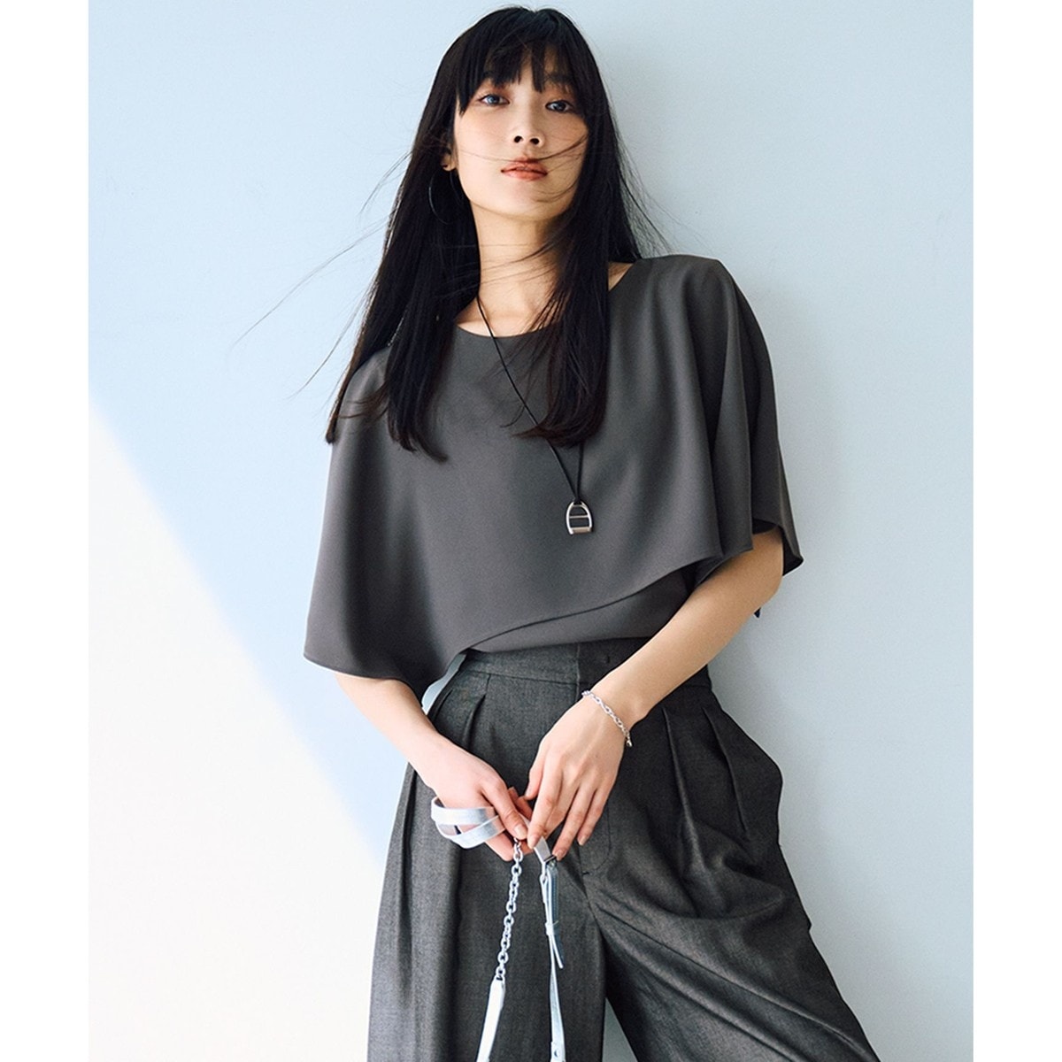 洗える】ストレッチジョーゼット レイヤー カットソー | 23区