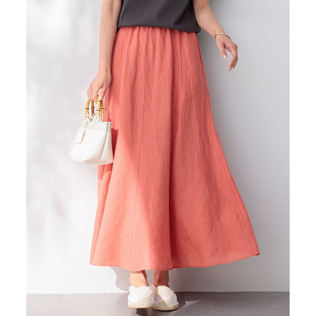 【洗える】LIBECOリネン フレアスカート