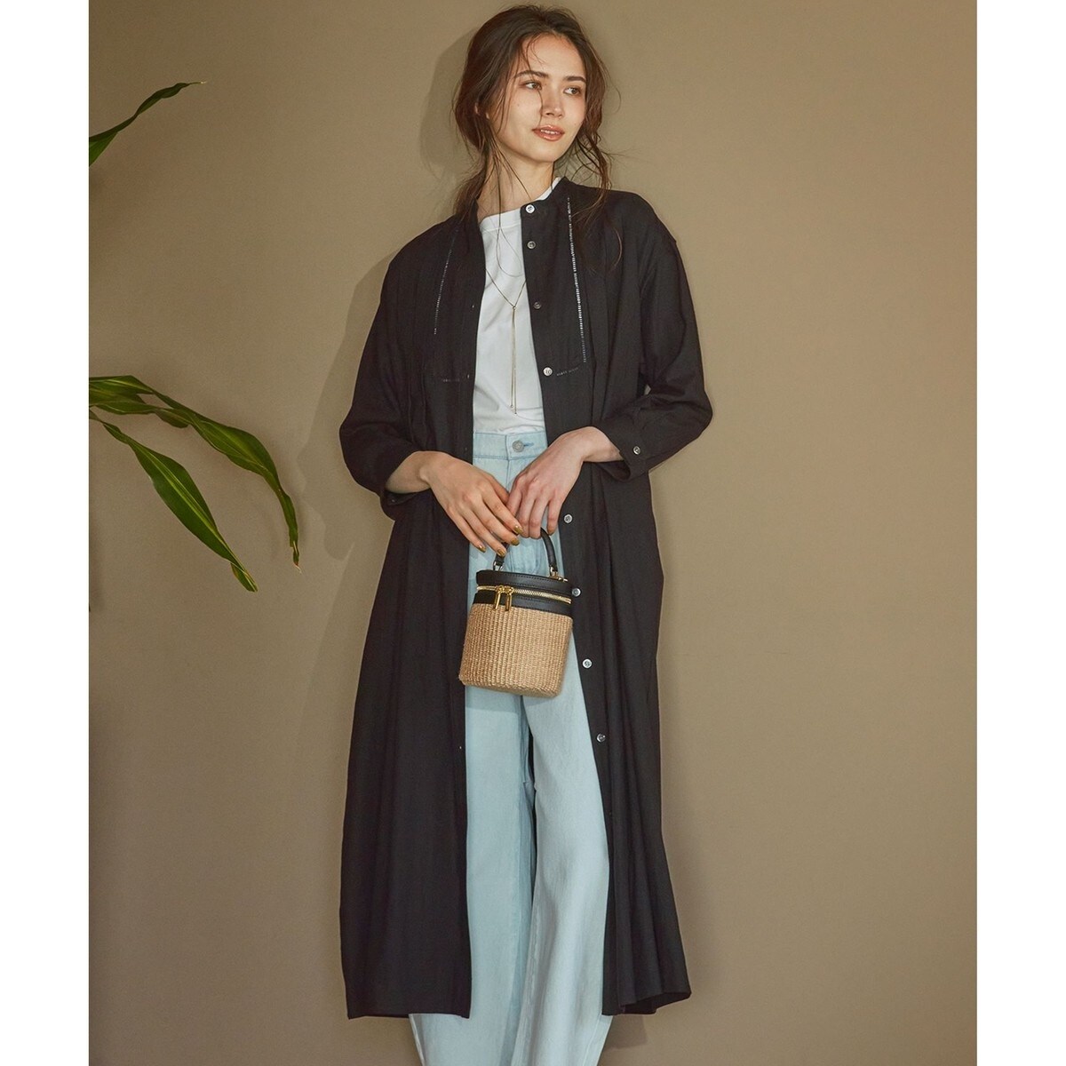 【美品】23区SLOW ロングシャツワンピース SLOW/一部店舗限定】ブライトリネン シャツ ワンピース | 23区