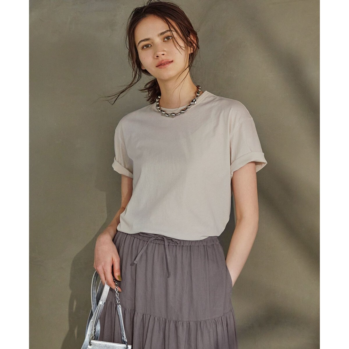 【WEB限定・接触冷感】チュールポンチドッキング Tシャツ WEB限定・接触冷感】チュールポンチドッキング Tシャツ / 組曲