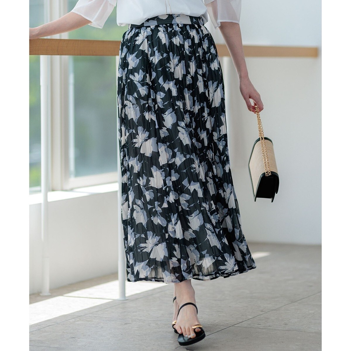 オーナメントプリント ギャザースカート | 23区(23KU) | マルイウェブ