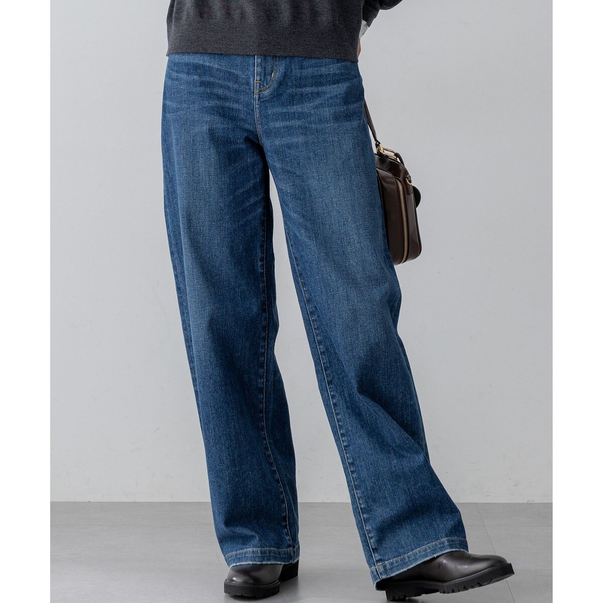 見上愛さん着用/Oggi3月号掲載/洗える】23区DENIM ストレッチ ワイドパンツ