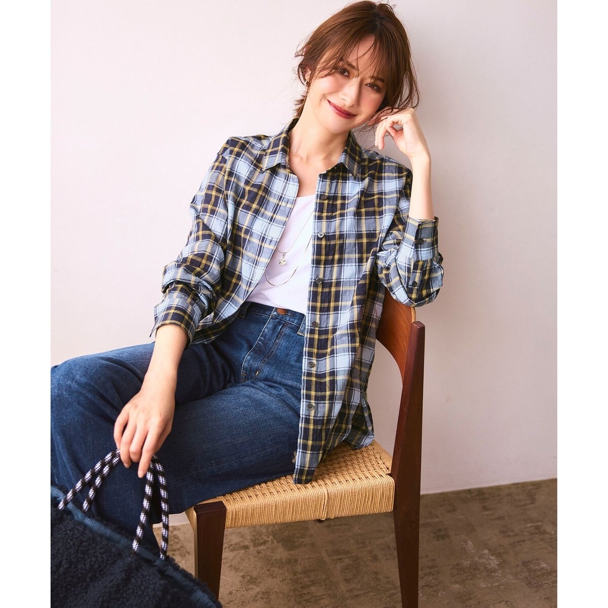 Oggi掲載23区DENIM ストレッチ ワイドパンツ 見上愛さん着用／VERY12月号掲載／洗える】23区DENIM