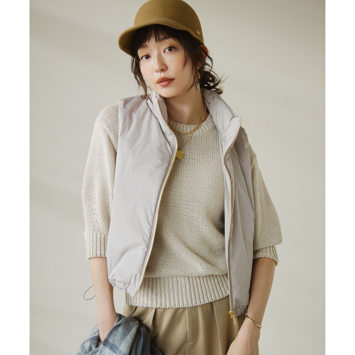 撥水加工/洗える】中綿 ショートパディング ベスト | 23区(23KU