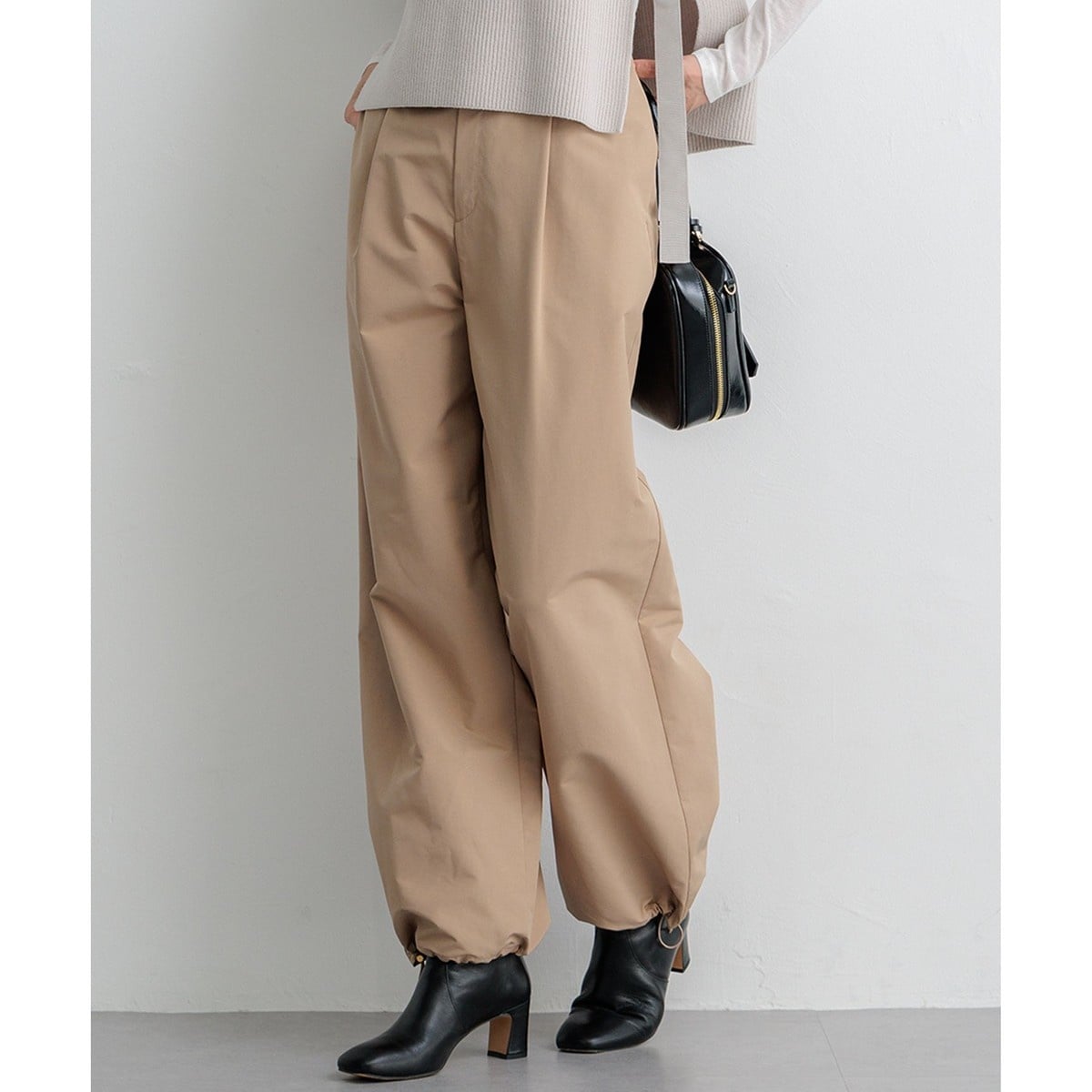 2WAYストレッチタフタ×トリコットハイテンション パンツ 撥水加工/洗える】ハイマルチタフタ 2WAY パラシュート パンツ