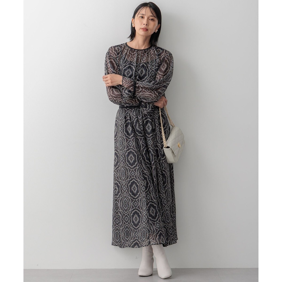 オーナメントプリント ギャザースカート | 23区(23KU) | マルイウェブ