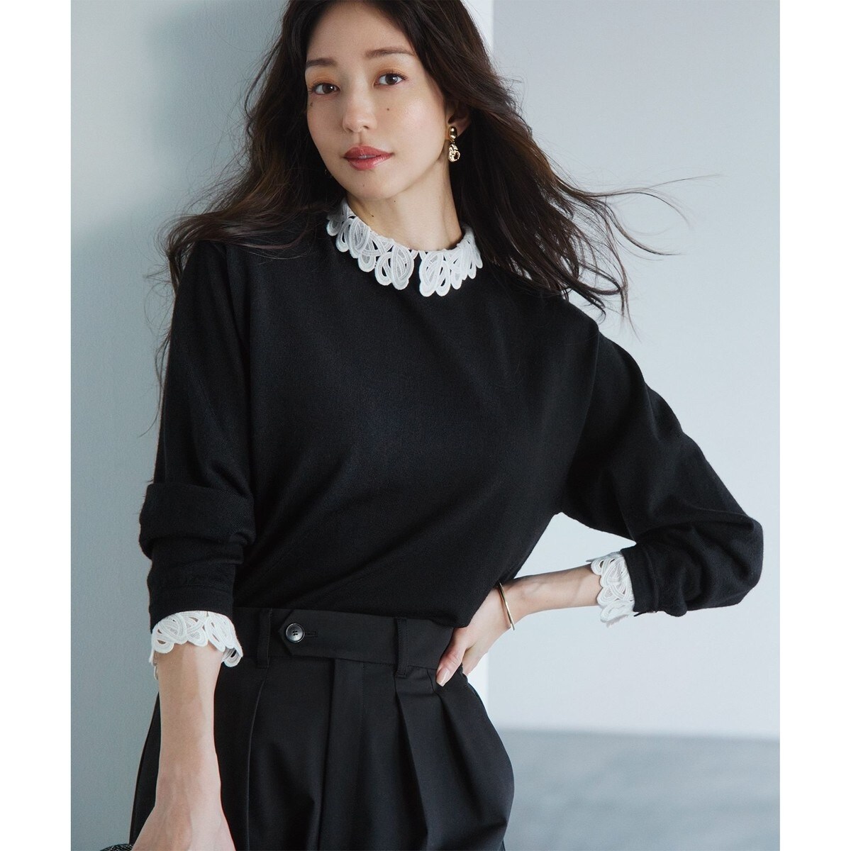 23区　【洗える】エンブロイダリーニット　38 洗える】エンブロイダリーニット | 23区(23KU) | マルイウェブチャネル