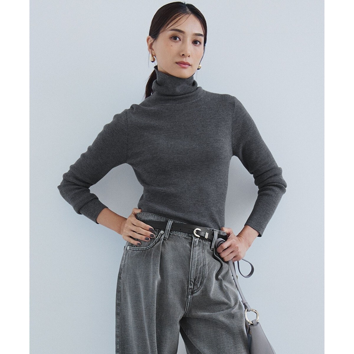 23区【CLASSY.掲載】ウールカシミヤブレンド スタンドネック ニット 好評につき新色追加/CLASSY.1月号掲載】ウールカシミヤブレンド