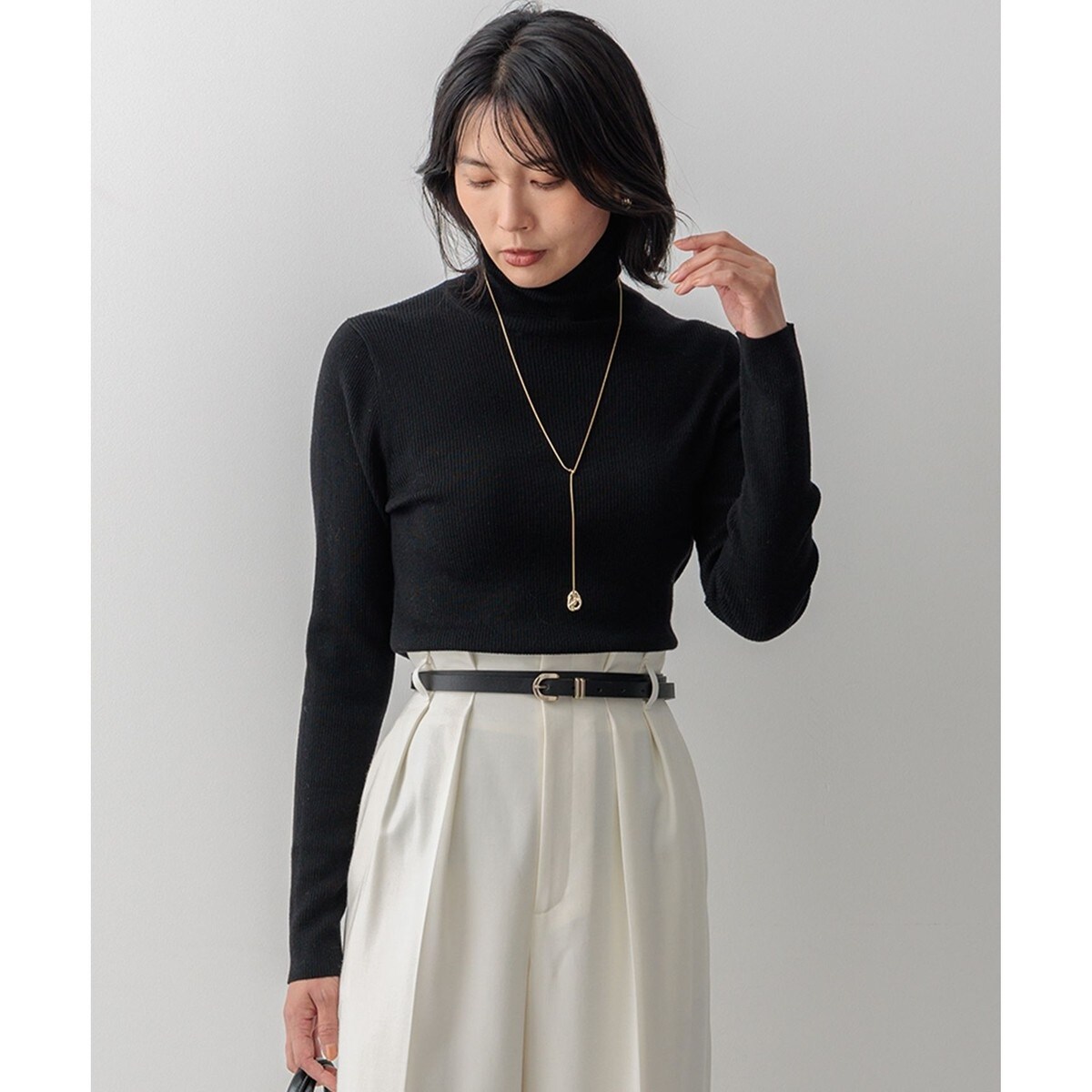 Oggi2月号掲載/洗える】カシミヤブレンド クロップド ニット