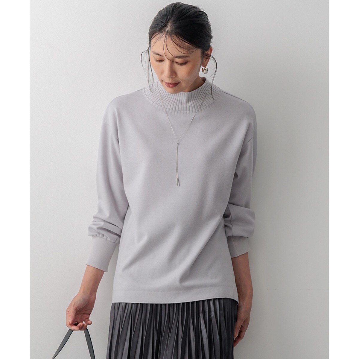 洗える】ウールミルドジャージー リブデザイン カットソー | 23区(23KU