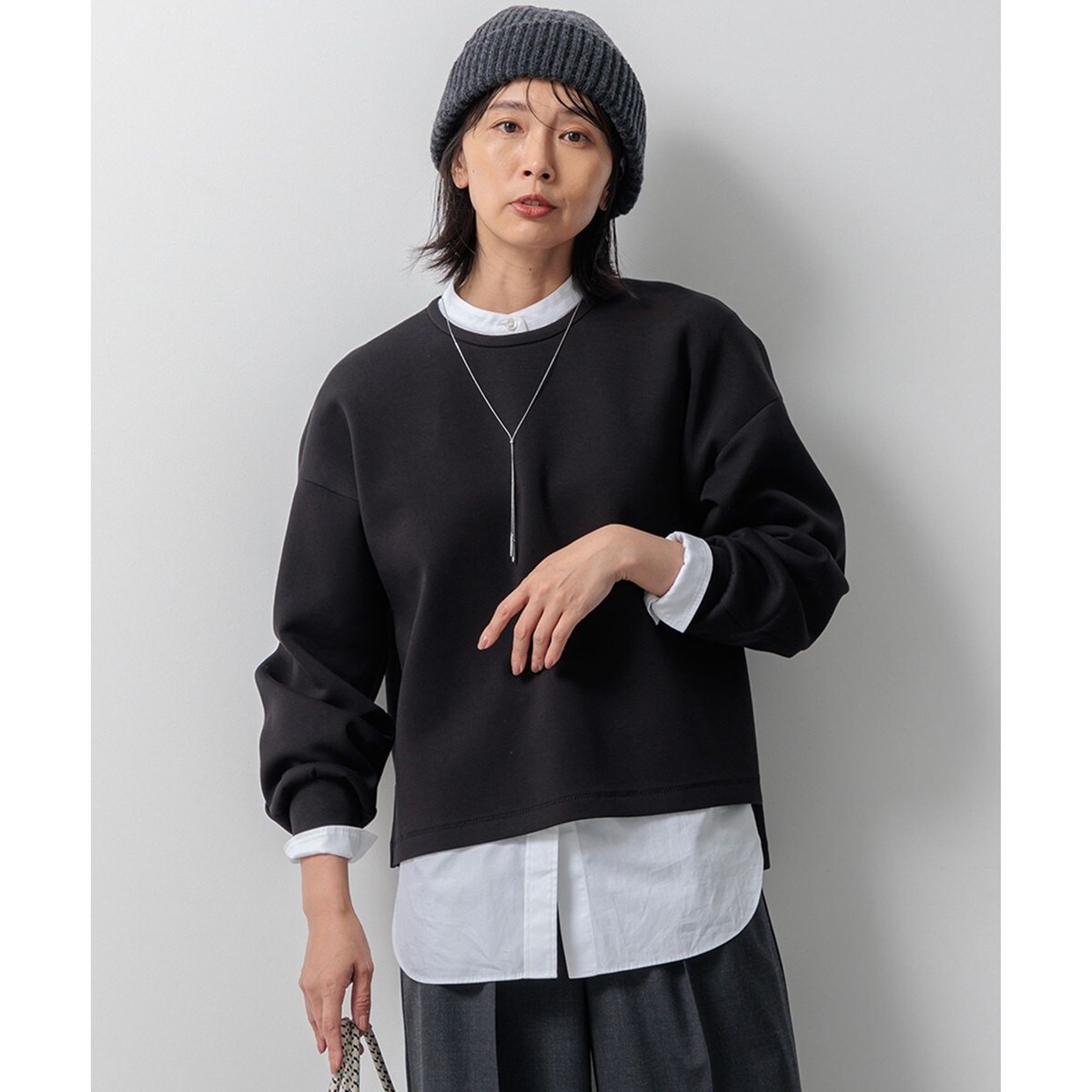 23区今季新品【洗える】ジョーゼットフリル カットソー　ブラウス 23区 tシャツ 「洗える」ジョーゼットフリル カットソー